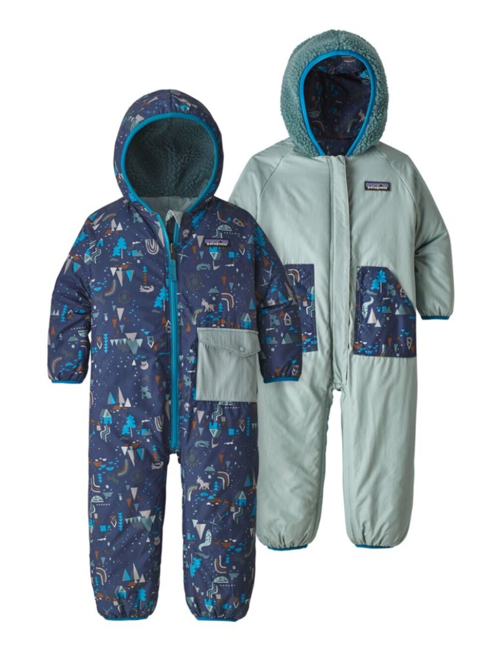 Patagonia Reversible Puff Ball Snowsuit Baby Bunting • 3-6 Months
